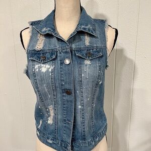 Celebrity Pink jeans denim distressed vest